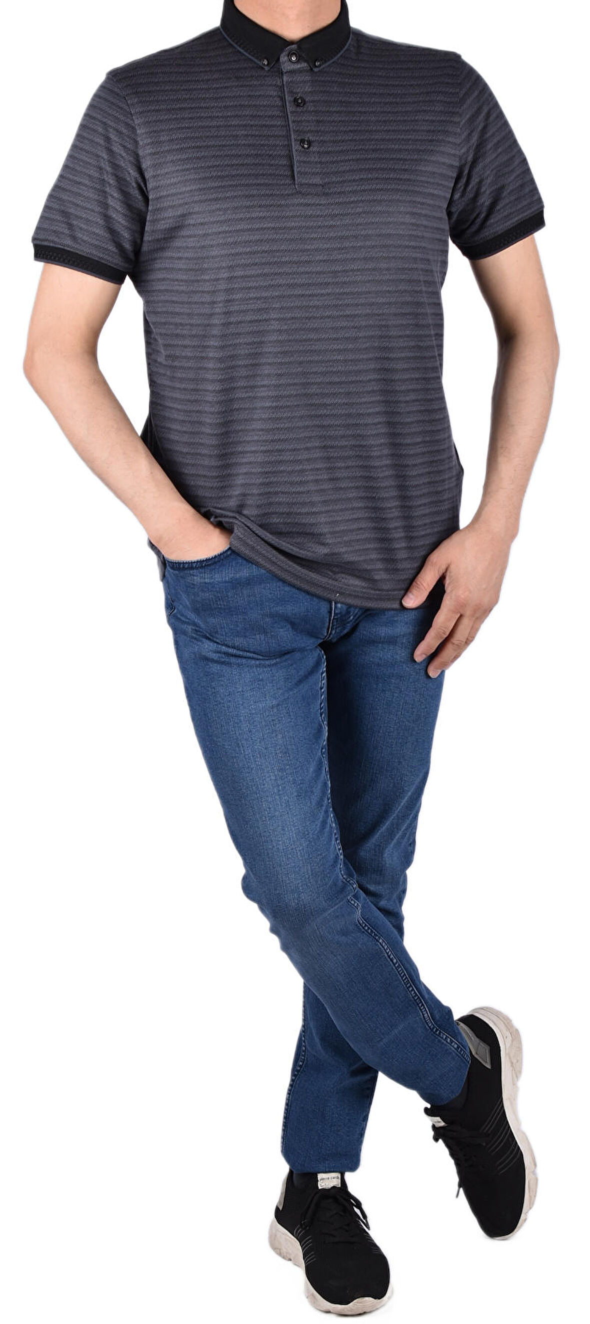 RYM-7580 POLO YAKA TİŞÖRT/SİYAH/2XL