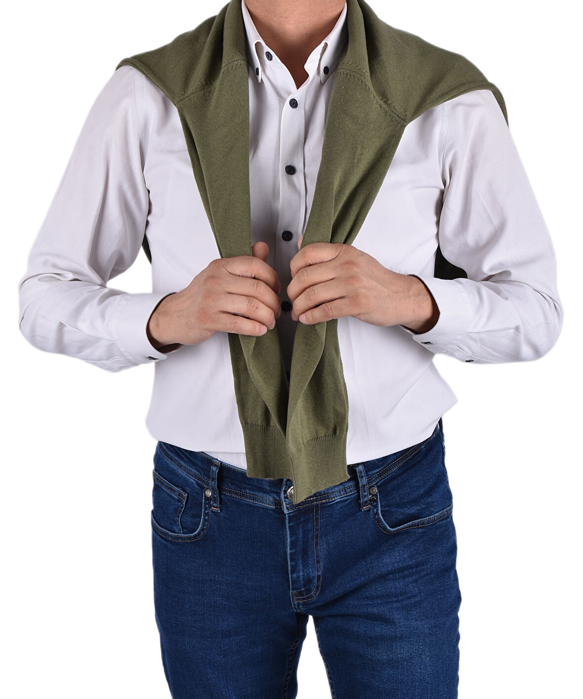 RYM-22920 BİSİKLET YAKA KAZAK/HAKİ/XL