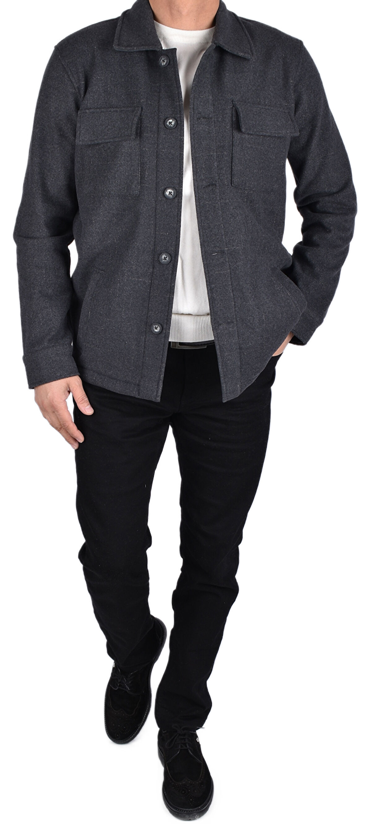 RYM 13850-KIŞLIK GÖMLEK/GRİ/XL