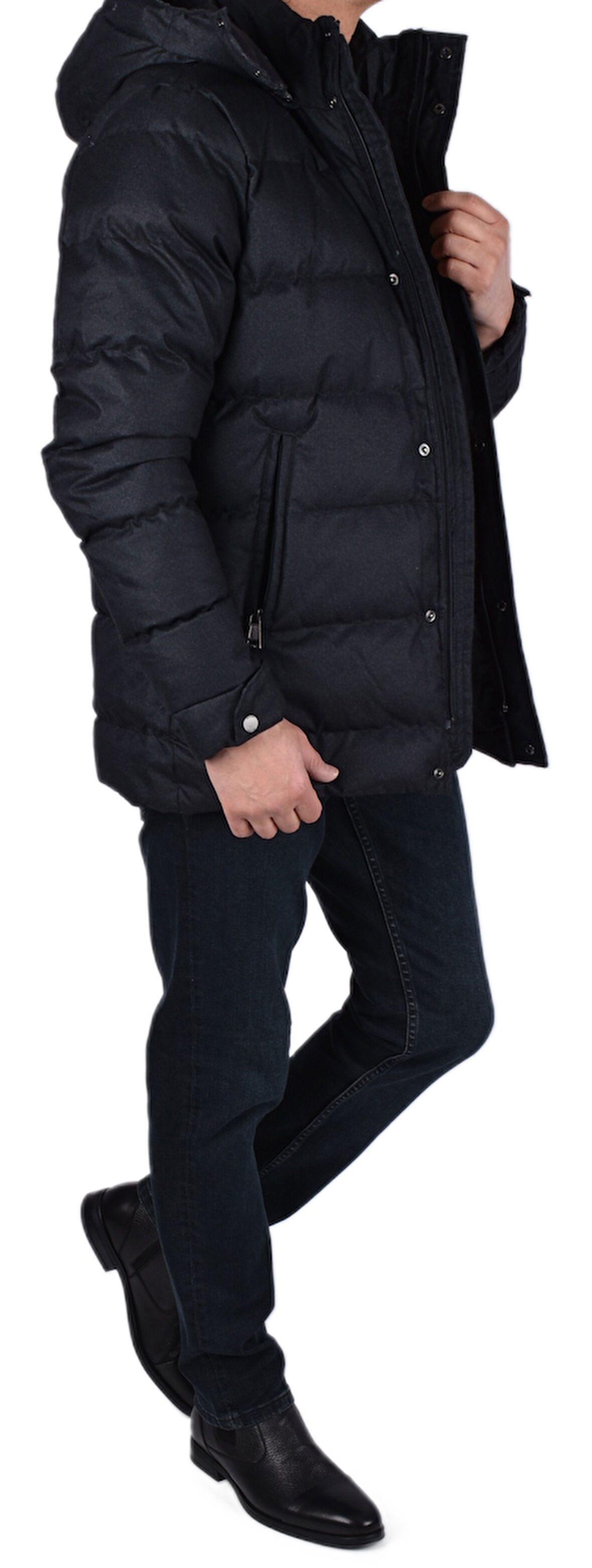 BRG-80179 KAPÜŞONLU MONT/SİYAH/M