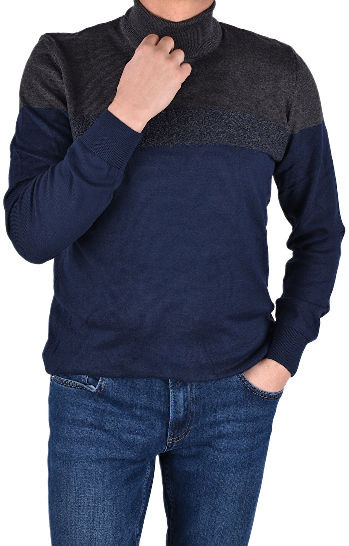 BRNG-21189 TAM BALIKÇI KAZAK/LACİVERT/XL