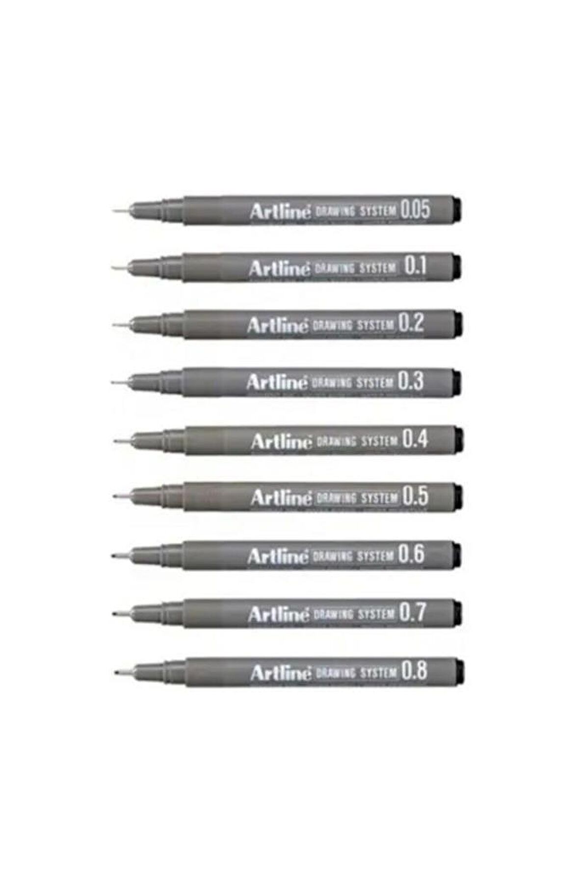 Artline Teknik Çizim Kalemi Siyah 9'lu 