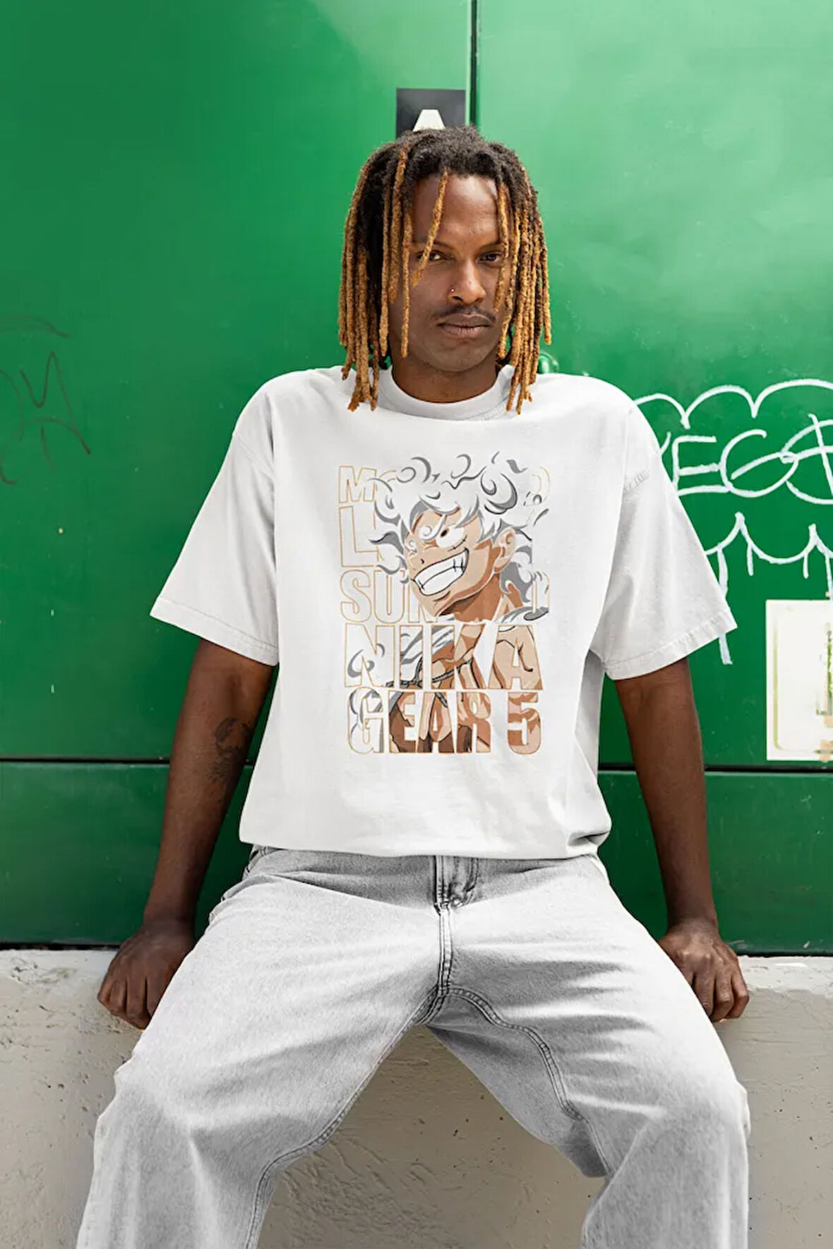 Nika Gear 5 Anime Karakter Baskılı Unisex Oversize Tişört