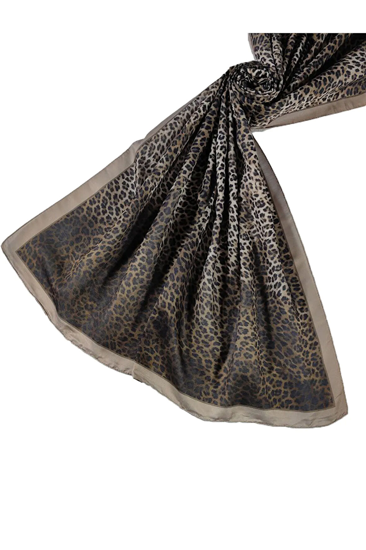 Enba Soft Pamuklu Leopar Desenli Şal 75x190 cm