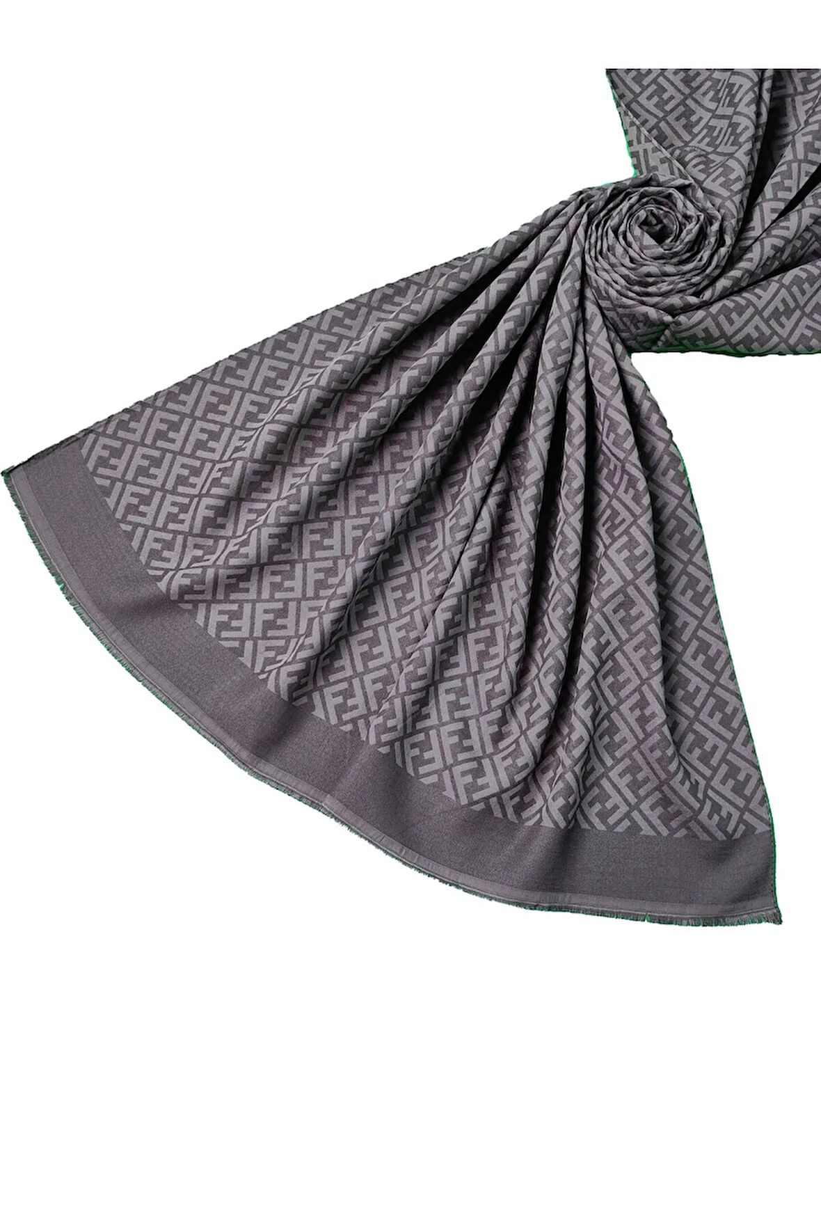 Işıl İpek - Pamuk Jakarlı F Desen Şal 75x190 cm