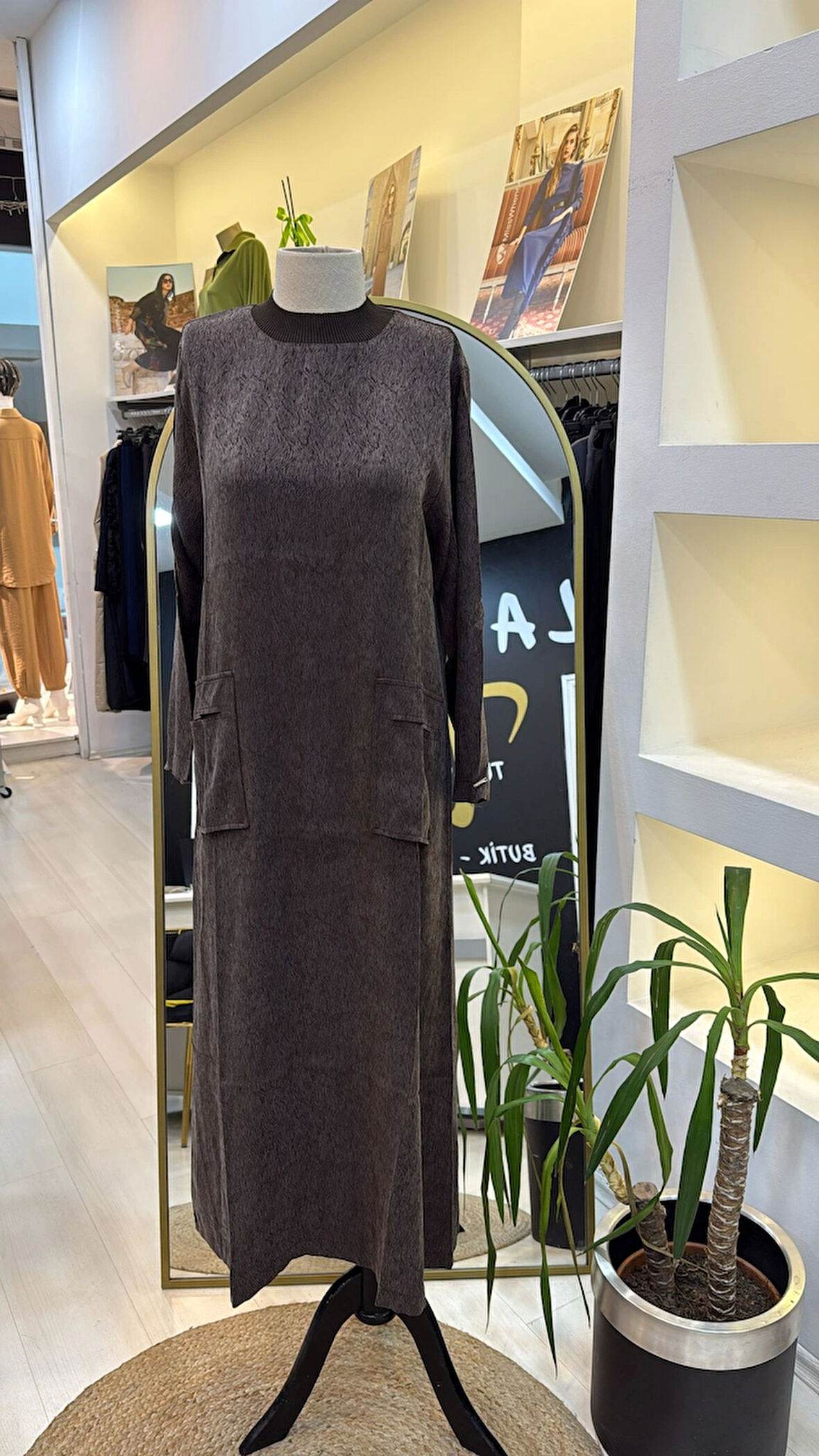 invee Losel cupra elbise 7136 kahve