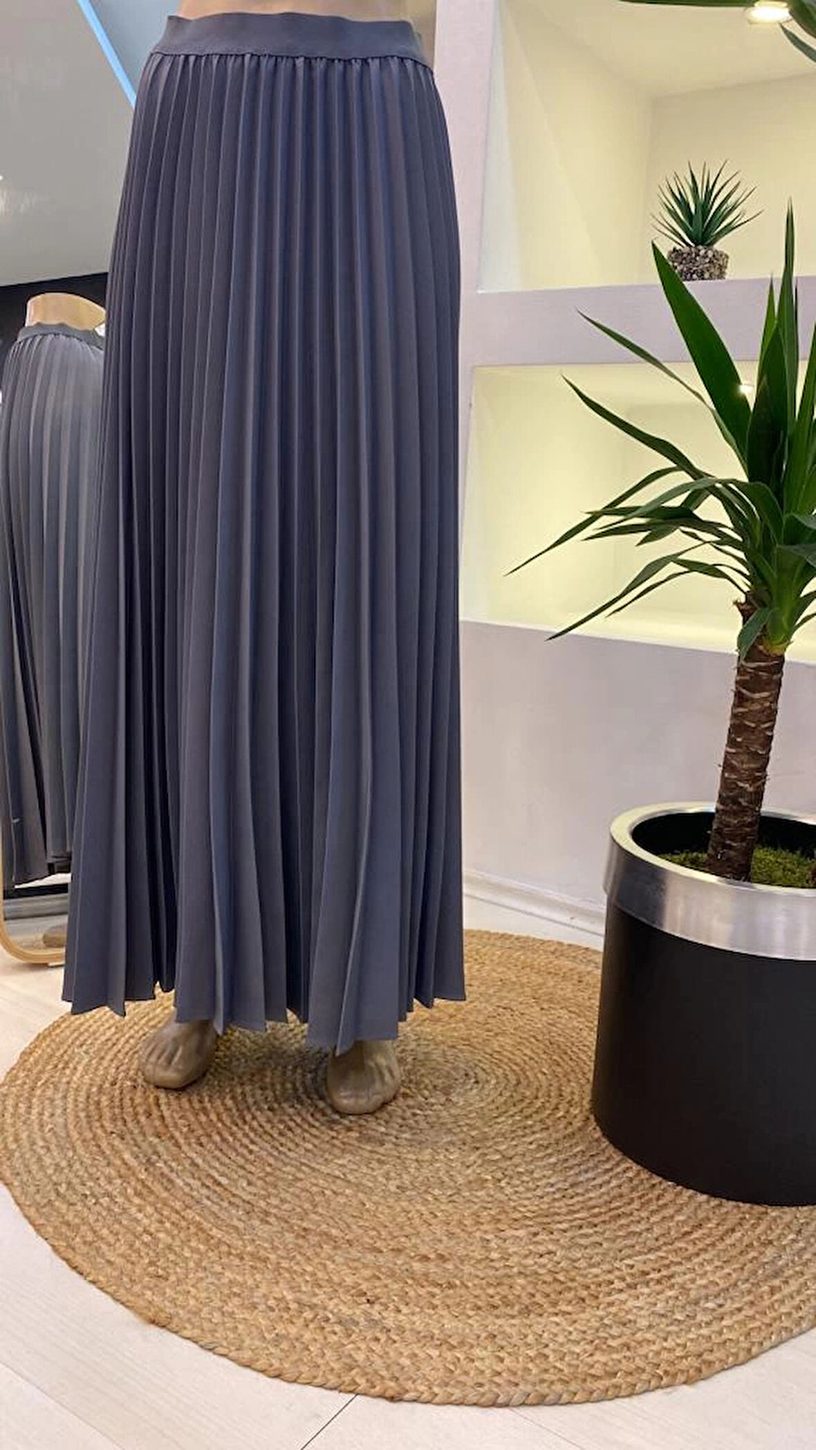 İnvee Pliseli Etek ANTRASİT 6998