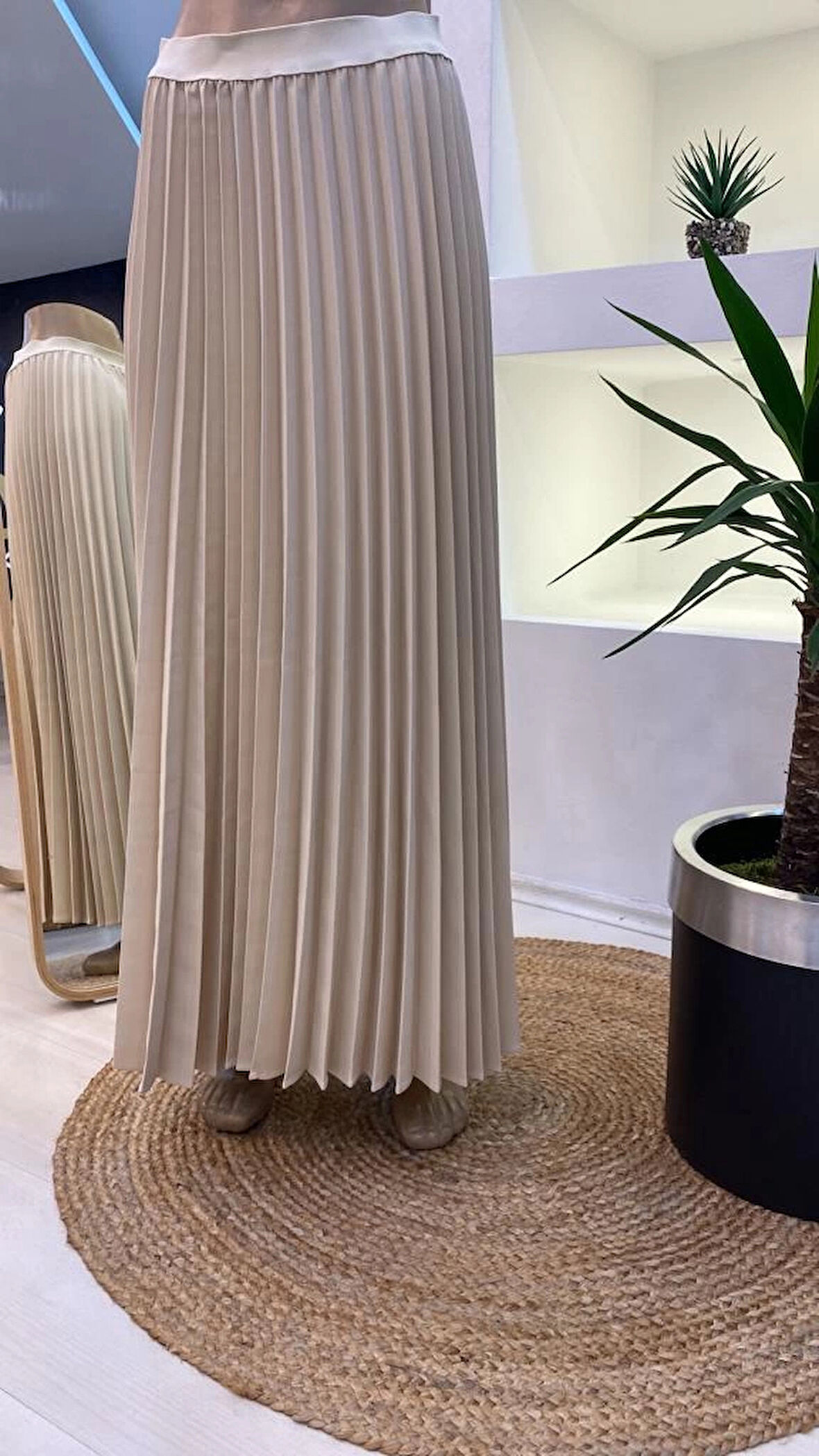 İnvee Pliseli Etek BEJ 6998