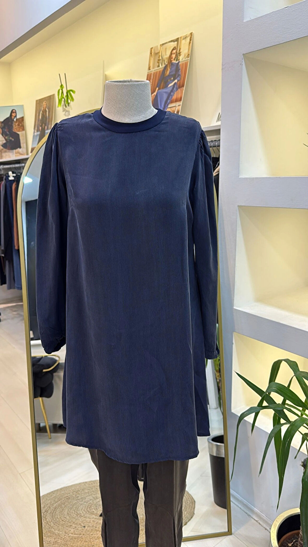 MİSSWHENCE İpek Tunik 37025 LAÇİVERT