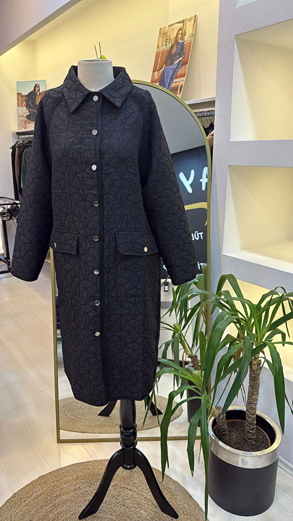 İnvee 7096 Kapitone Ceket - SİYAH