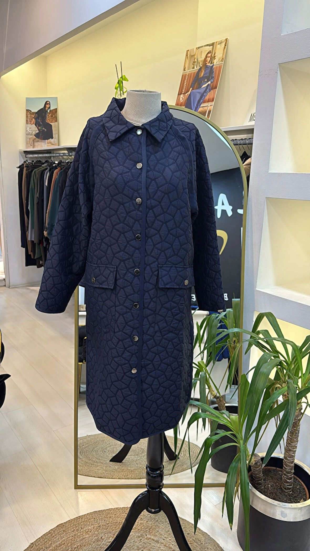 İnvee 7096 Kapitone Ceket - LACİVERT