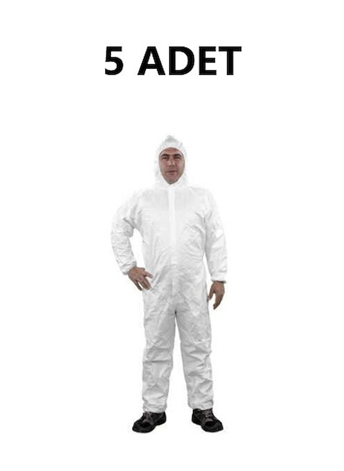 Tek Kullanımlık Koruyucu Tulum 5 Adet APEX 342 Tip 5/6 45 GR Lamineli Beden Large