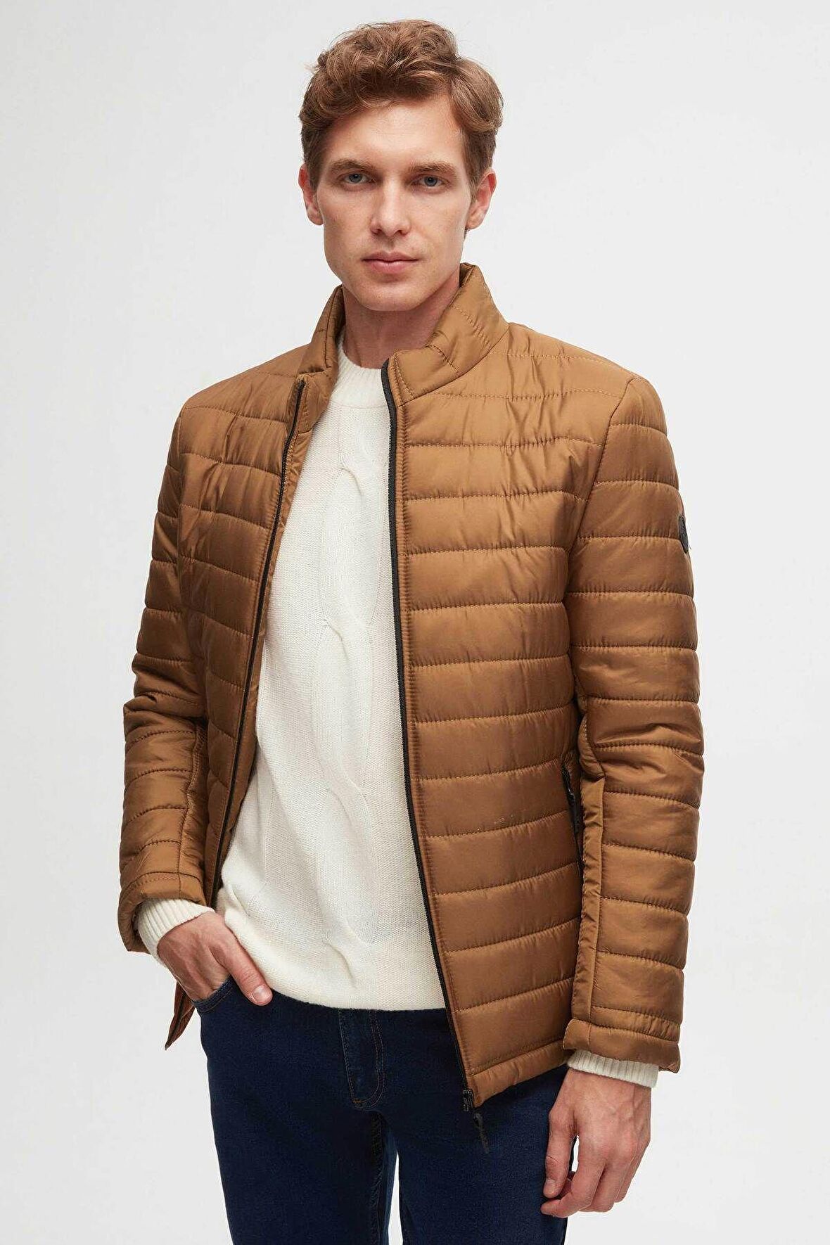 Ds Damat Slim Fit Tarçın Rüzgar Geçirmez Elyaf Dolgulu Şişme Mont 3HF07ORT04262