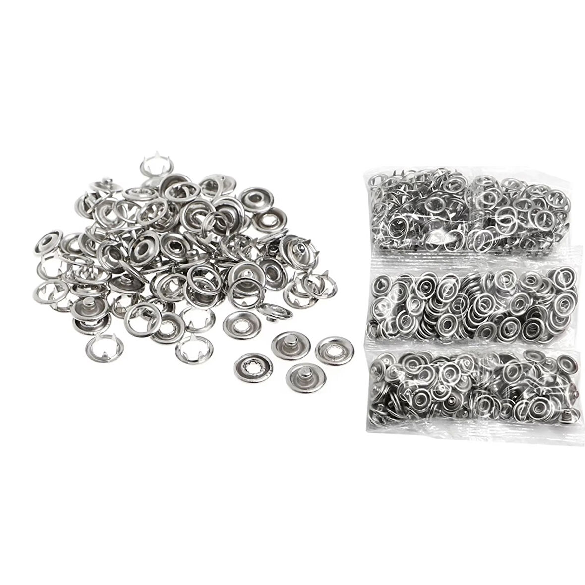 Tuhafiyecimiz 9.5mm Nikel(Gümüş) Bebe Çıtçıt 1000 Adet