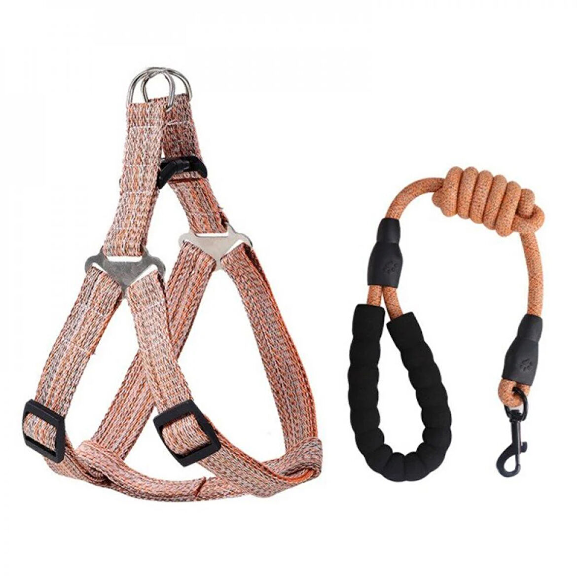 Köpek Tasması (L) 1.0cm - Büyük Boy Köpek Tasması  - Göğüs Kemerli, Tutma Saplı Ayarlanabilir Yaka Bağı