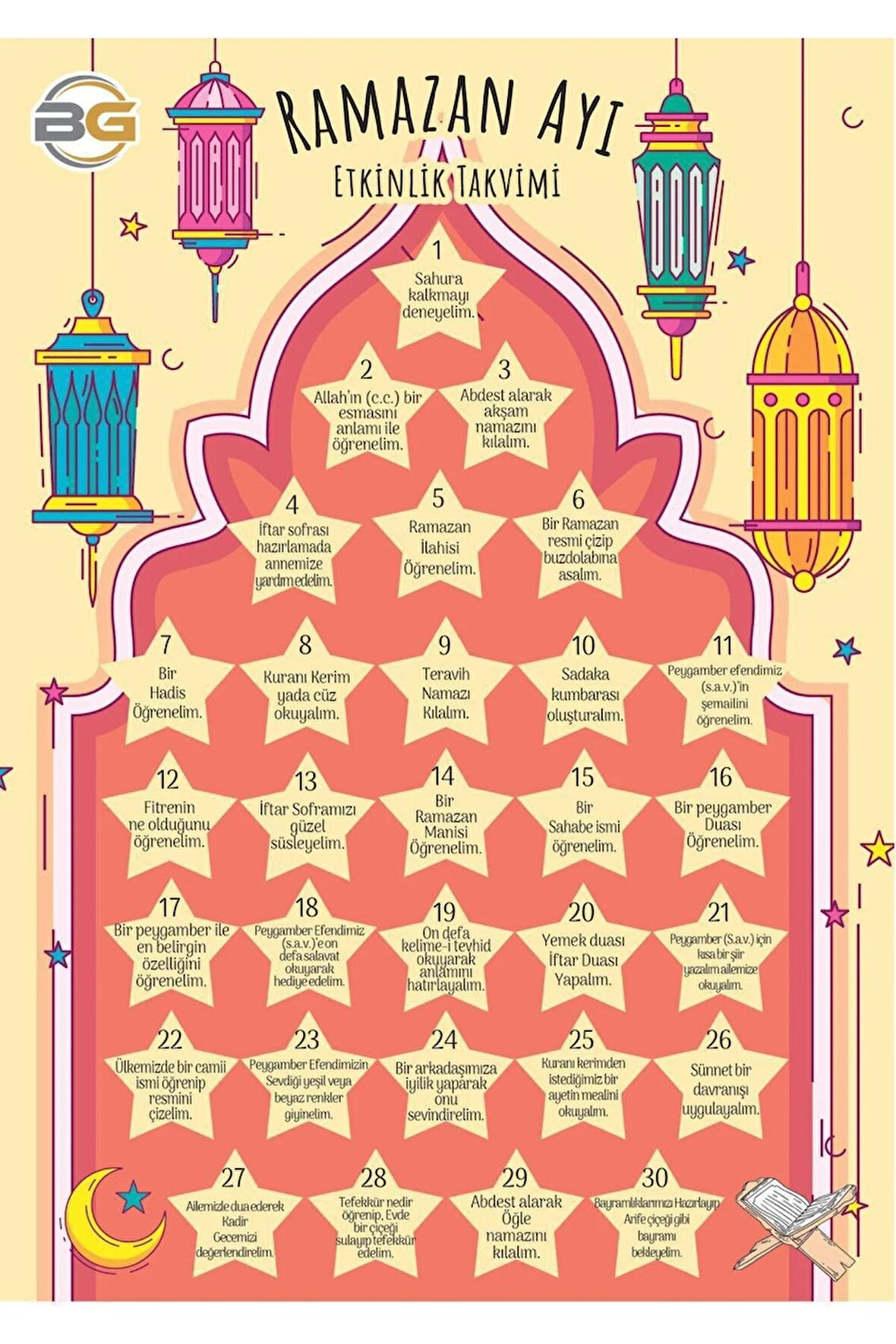 RAMAZAN ETKİNLİK TAKVİMİ HOŞGELDİN RAMAZAN