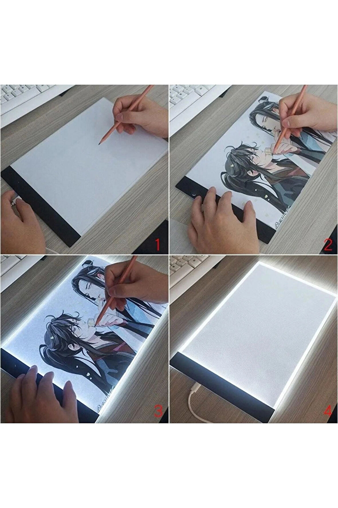 ShopFast A5 Led Işıklı Çizim Kopyalama Çizim Yansıtma Çizim Tahtası Grafik Tahtası Çizim Tableti