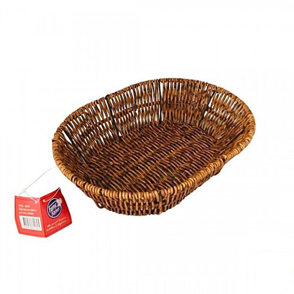 Hasır Oval Sepet Rattan Ekmek Sepeti - Meyve Sepeti 27cm x 20cm x 7cm