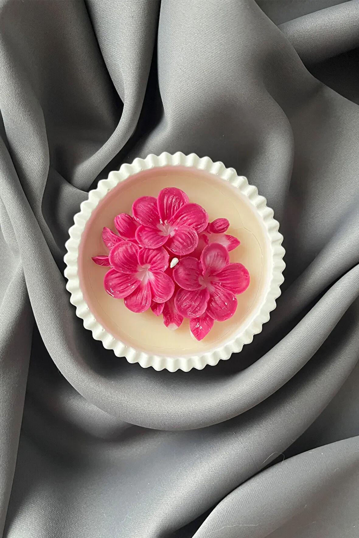 Çiçek Figürlü Kapta Soya Mumu