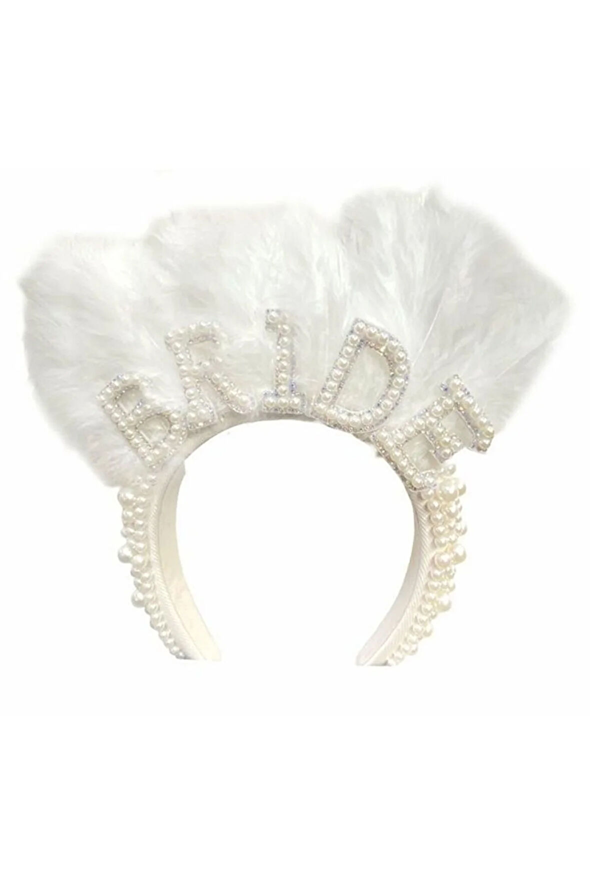 BRİDE TÜYLÜ İNCİLİ TAÇ