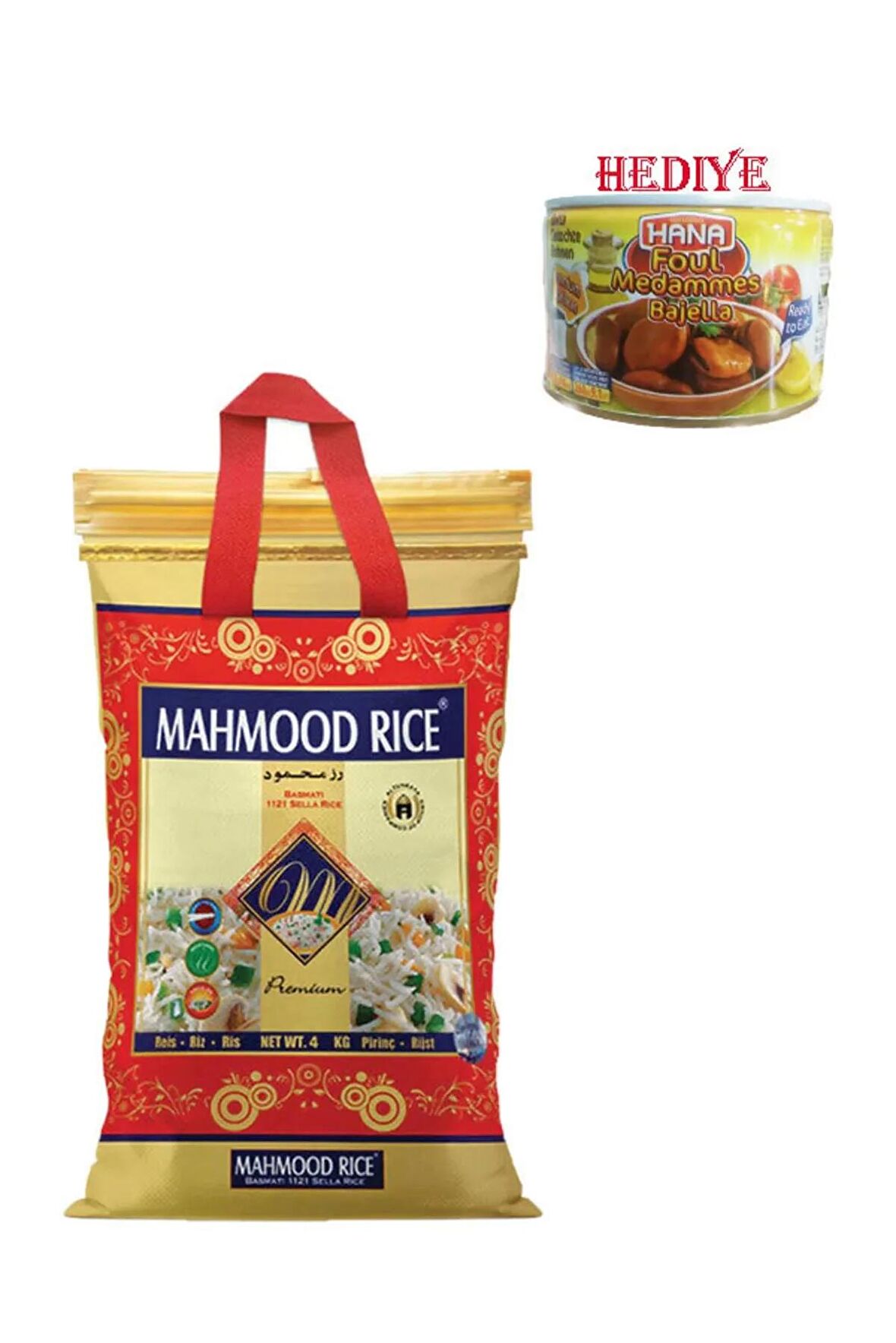 Mahmood Rıce Basmati Pirinç 4 Kg + Hana Bakla Konservesi 400 Gr Hediye