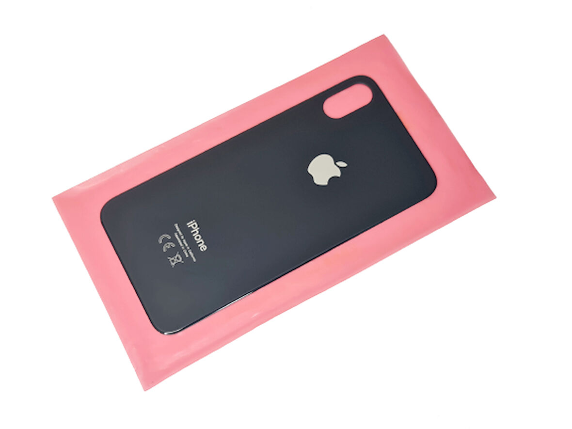 Tkgz İPhone X Arka Pil Batarya Kapağı (CAM) SİYAH