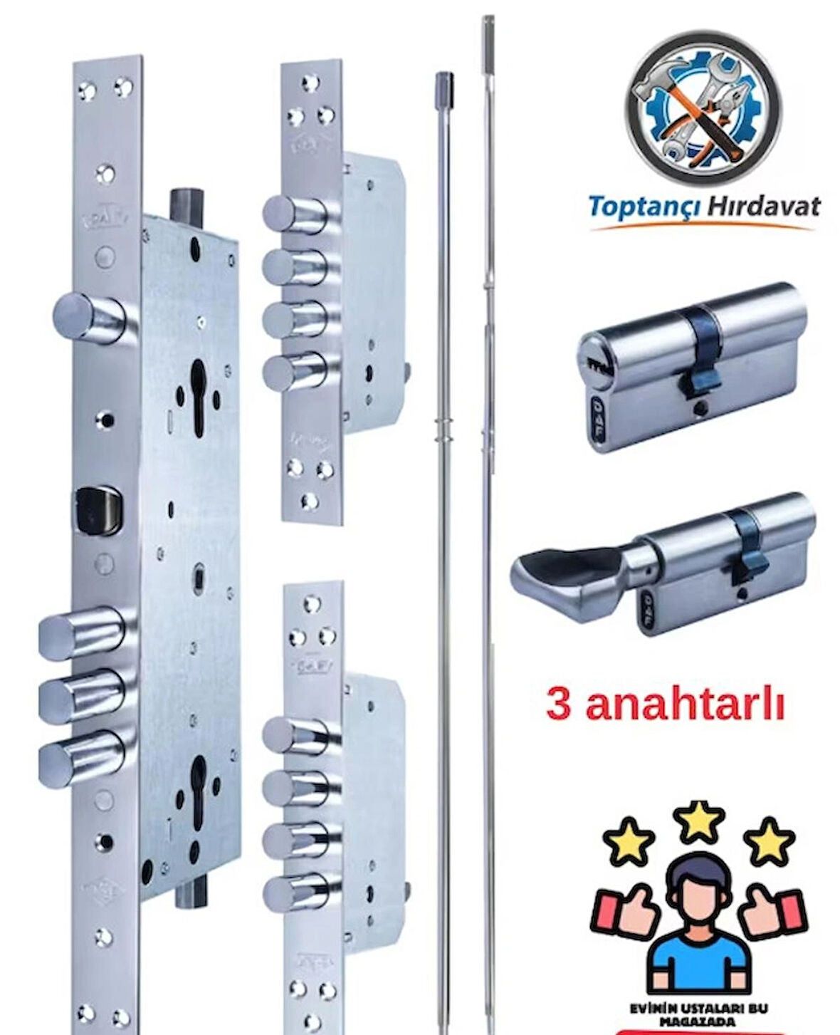 Çelik kapı kilidi 14 noktadan kilitlenir merkezi sistem  