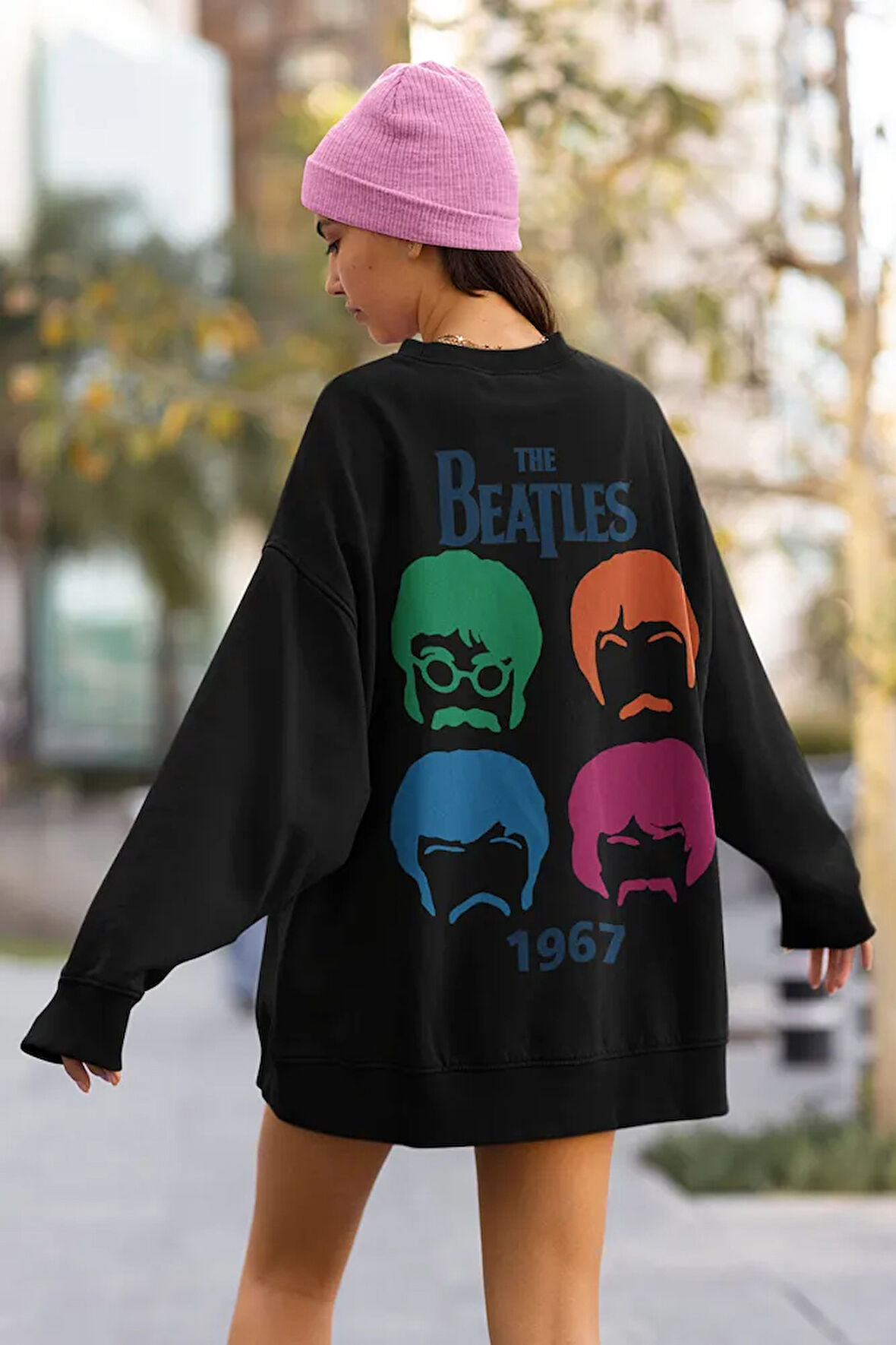 The Beatles 1967 Yazılı Unisex Oversize Müzik Grubu Sweatshirt