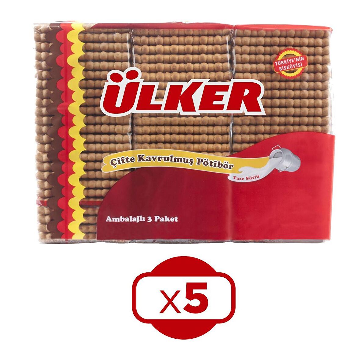 Ülker Pötibör Bisküvi Çifte Kavrulmuş 450 gr x 5 Adet
