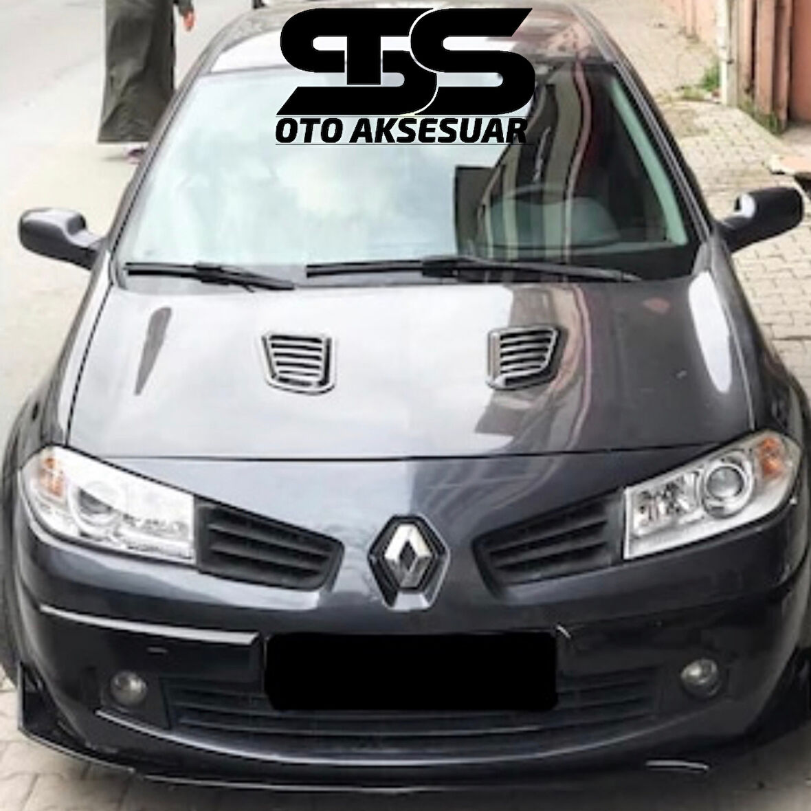 Renault Megane 2 Uyumlu Piano Black Kaput Üstü Havalandırma Izgarası