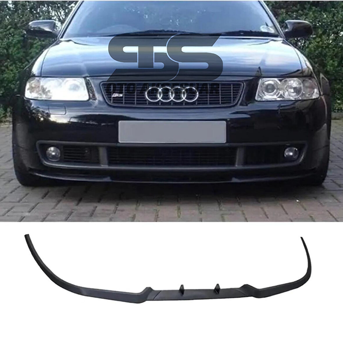 Audi A3 8P 2003-2012 Cupra R Uyumlu Ön Lip Mat Siyah Ön Tampon Lip