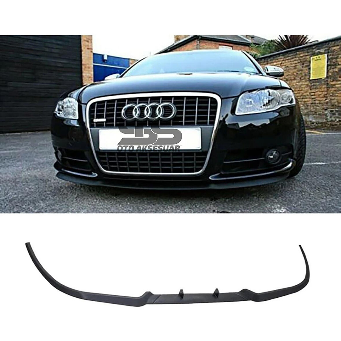 Audi A6 S6 4B Cupra R Uyumlu Ön Lip Mat Siyah Ön Tampon Lip