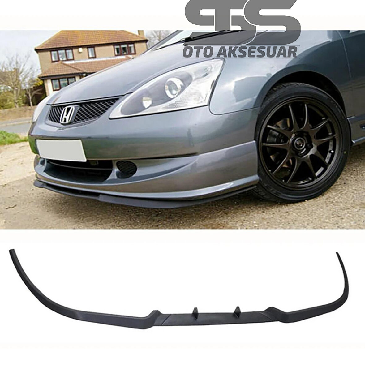 Honda Civic Typer K24 Cupra R Uyumlu Ön Lip Mat Siyah Ön Tampon Lip