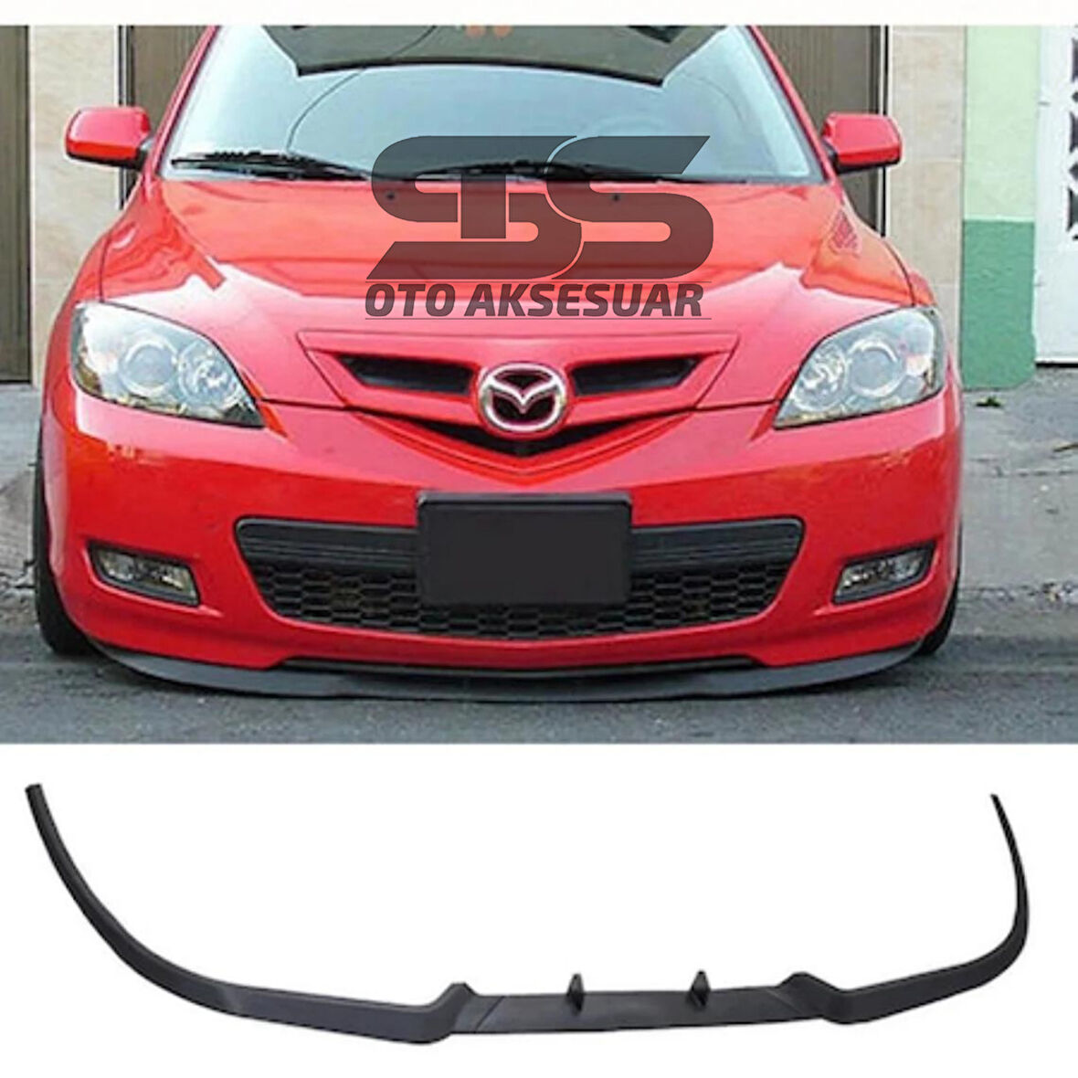 Mazda 3 Cupra R Uyumlu Ön Lip Mat Siyah Ön Tampon Lip