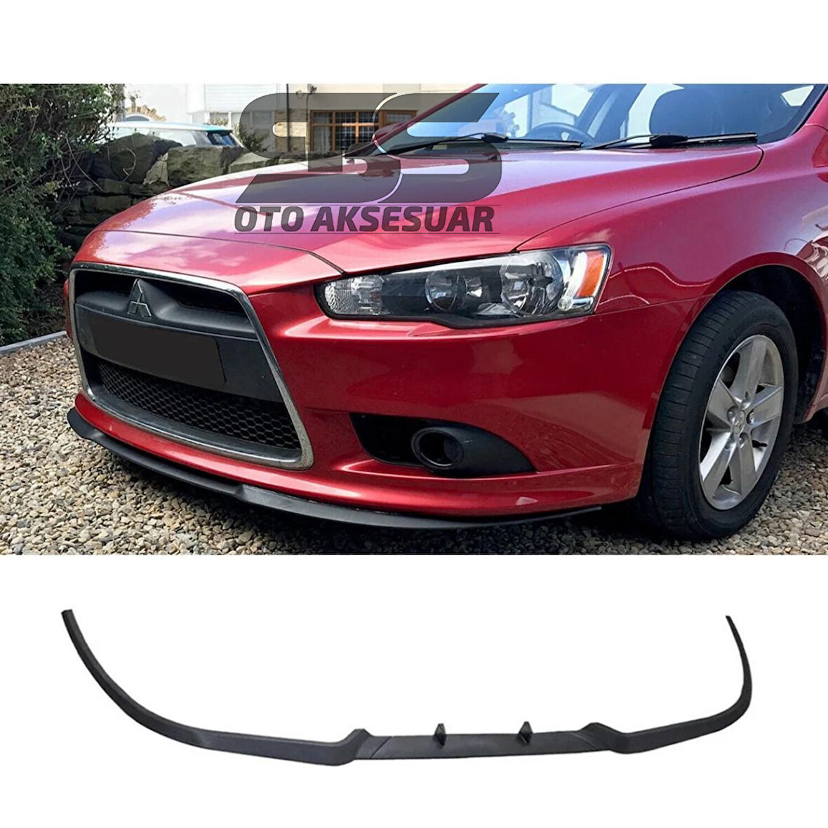 Mitsubishi Lancer Evo Cupra R Uyumlu Ön Lip Mat Siyah Ön Tampon Lip