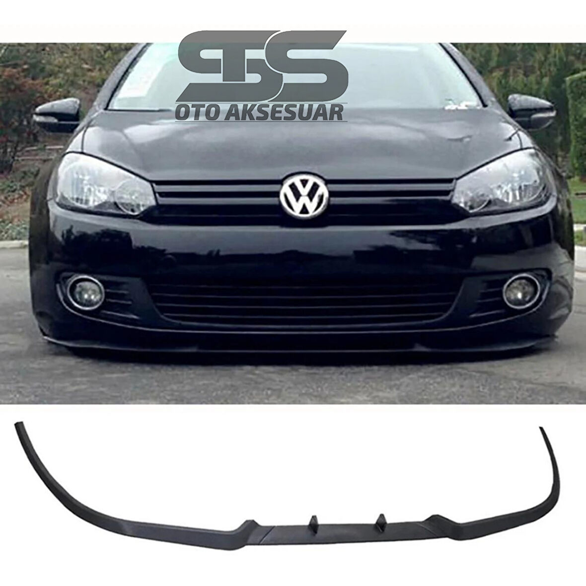 Vw Golf Mk6 Cupra R Uyumlu Ön Lip Mat Siyah Ön Tampon Lip