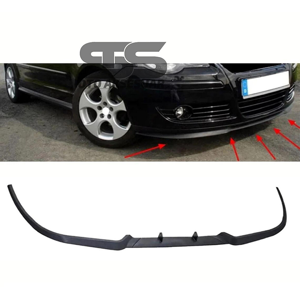 Vw Polo Mk4 Cupra R Uyumlu Ön Lip Mat Siyah Ön Tampon Lip