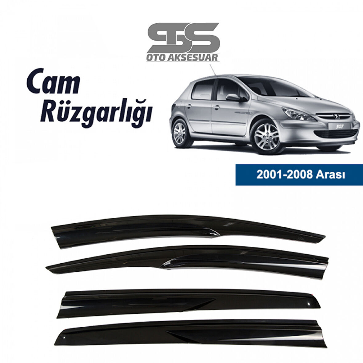 Cam Rüzgarlığı Peugeot 307 2001-2008 Mügen Tip Piano Black