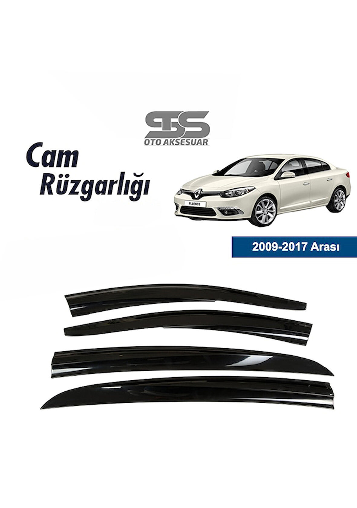 Cam Rüzgarlığı Renault Fluence 2009-2017 Mügen Tip Piano Black