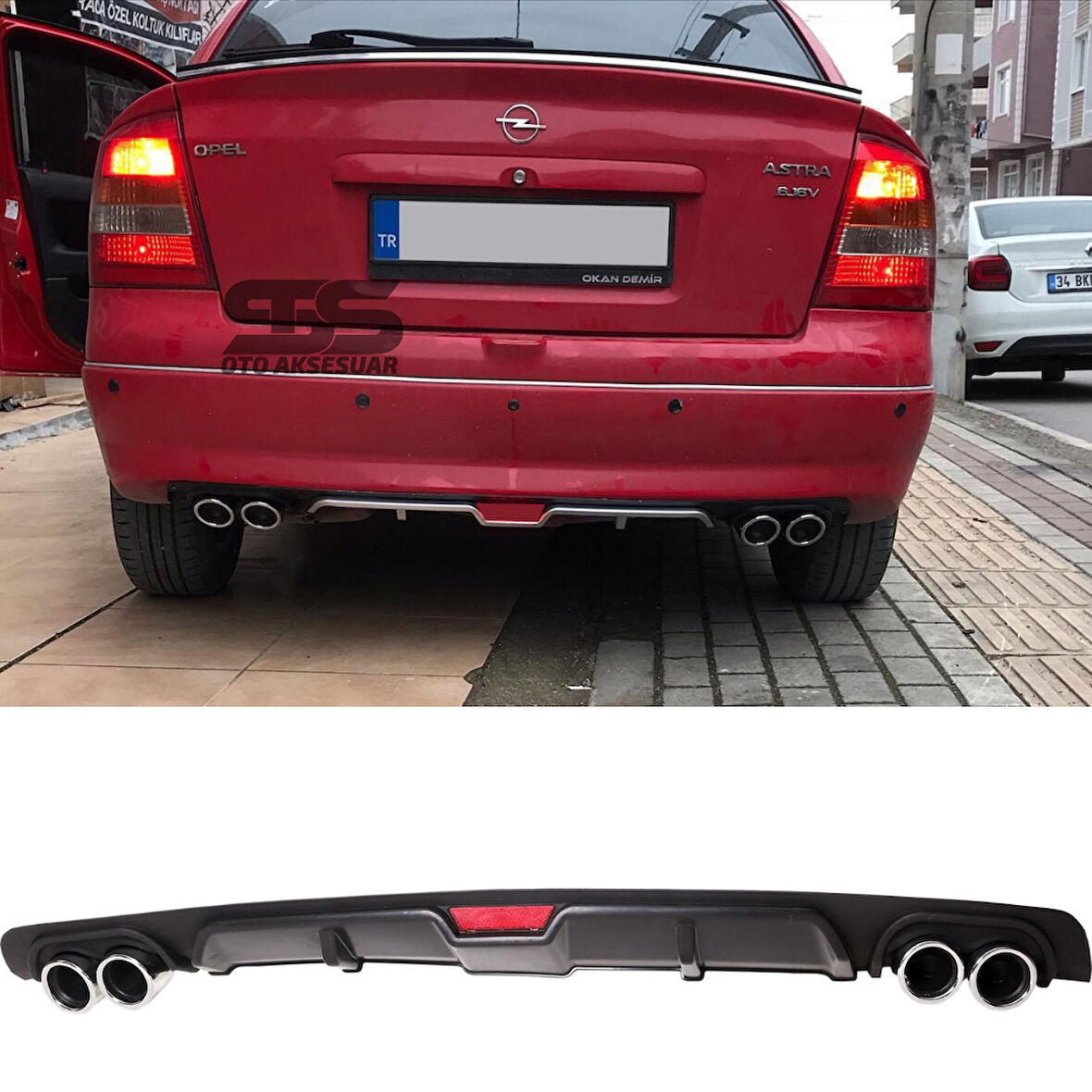 Opel Astra G Difüzör Arka Tampon Eki 4 Egzoz Çıkışlı Siyah