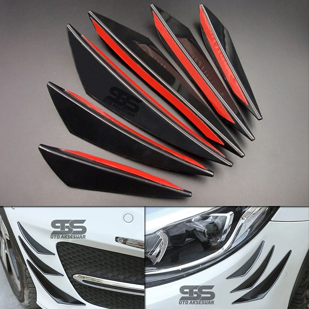 Tampon Bıçağı Piano Black 6 Adet Her Araca Uyumlu