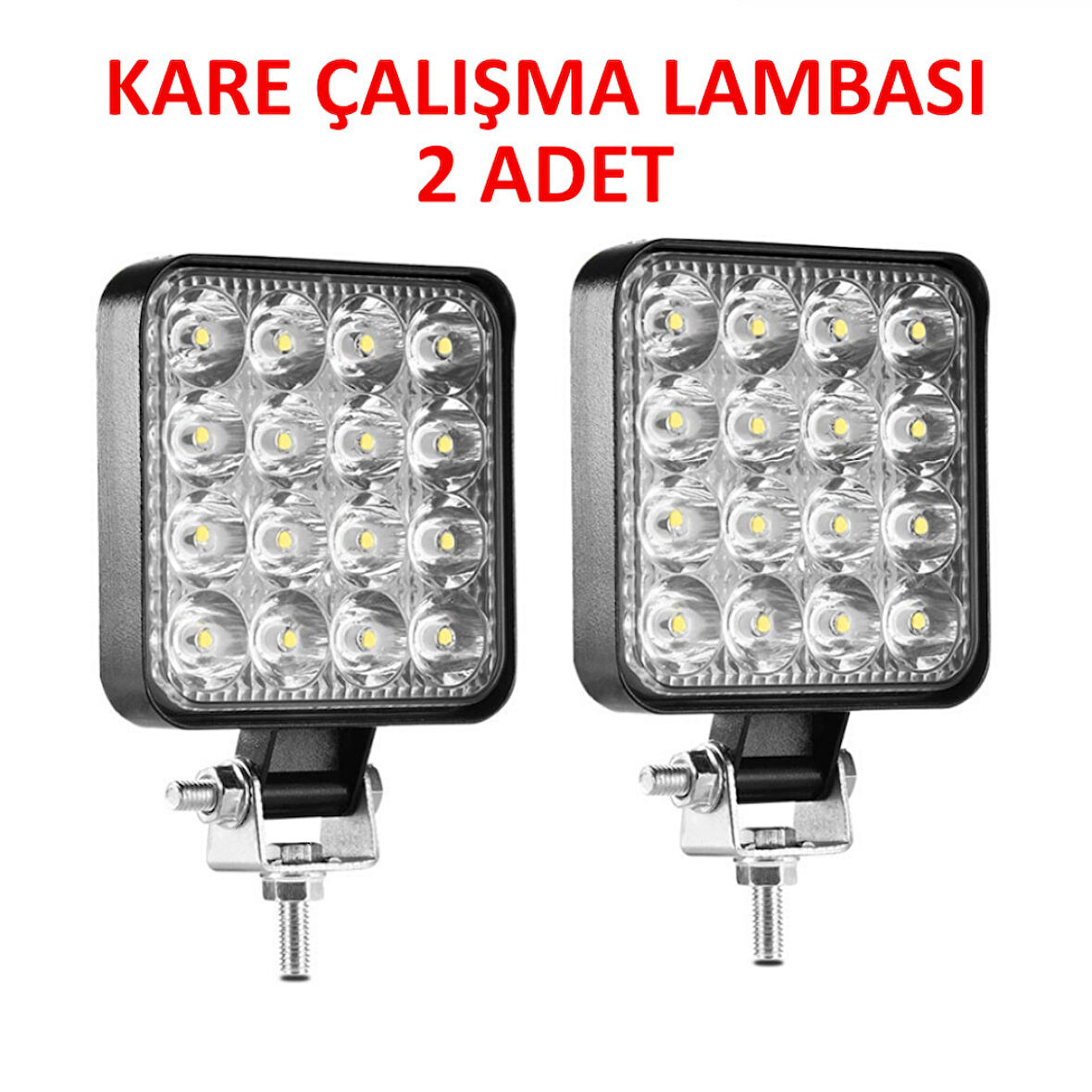 2 Adet 11x11 16 Led Kare Off Road Traktör Tir Kamyon Sis Fari Sis Lambasi Çalisma Lambasi Projektör