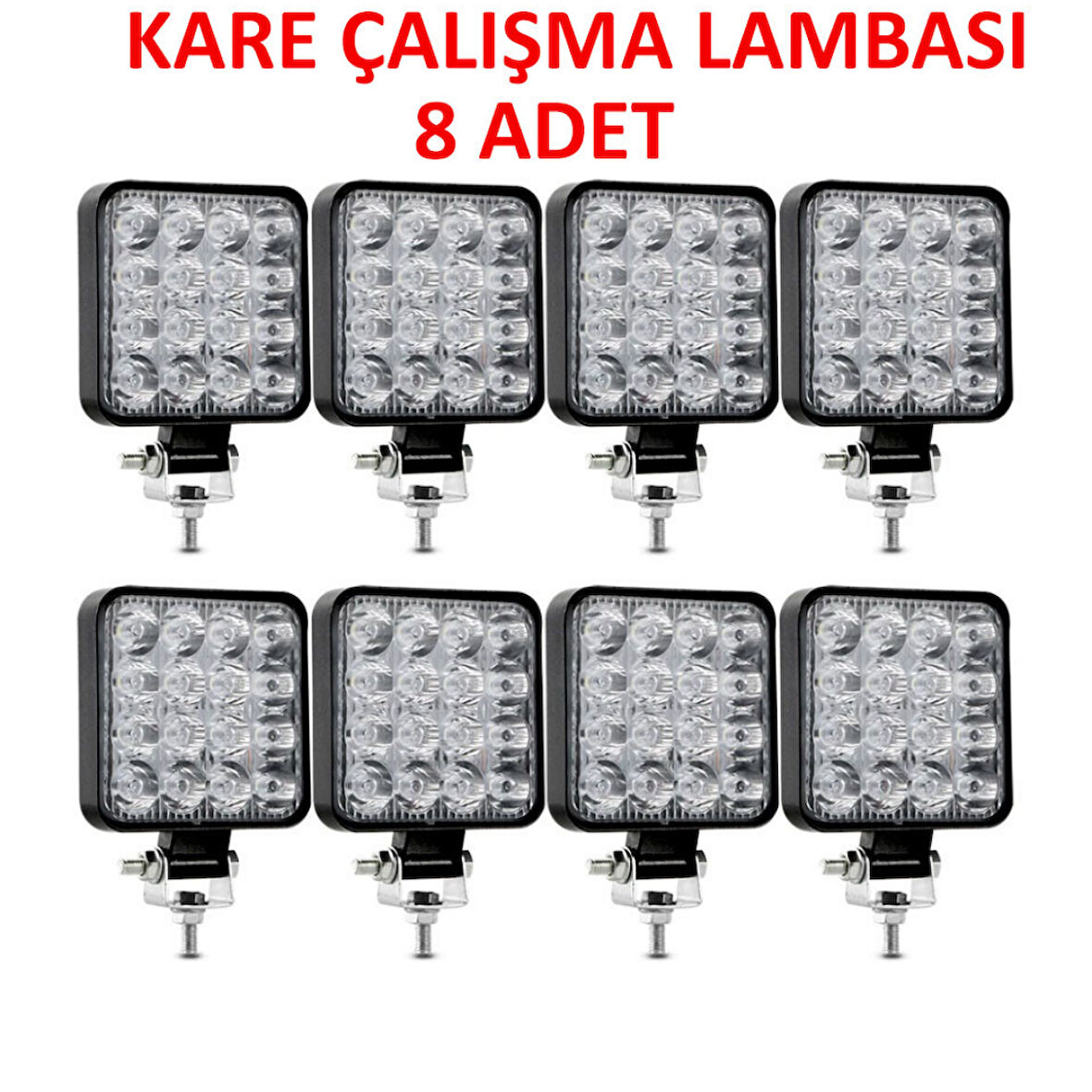 8 Adet 11x11 16 Led Kare Off Road Traktör Tir Kamyon Sis Fari Sis Lambasi Çalisma Lambasi Projektör