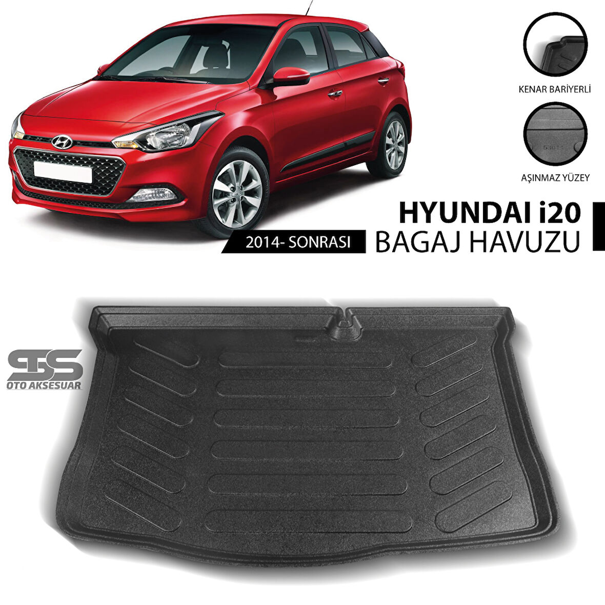 Hyundai İ20 3D Bagaj Havuzu 2014 Sonrası Araca Özel