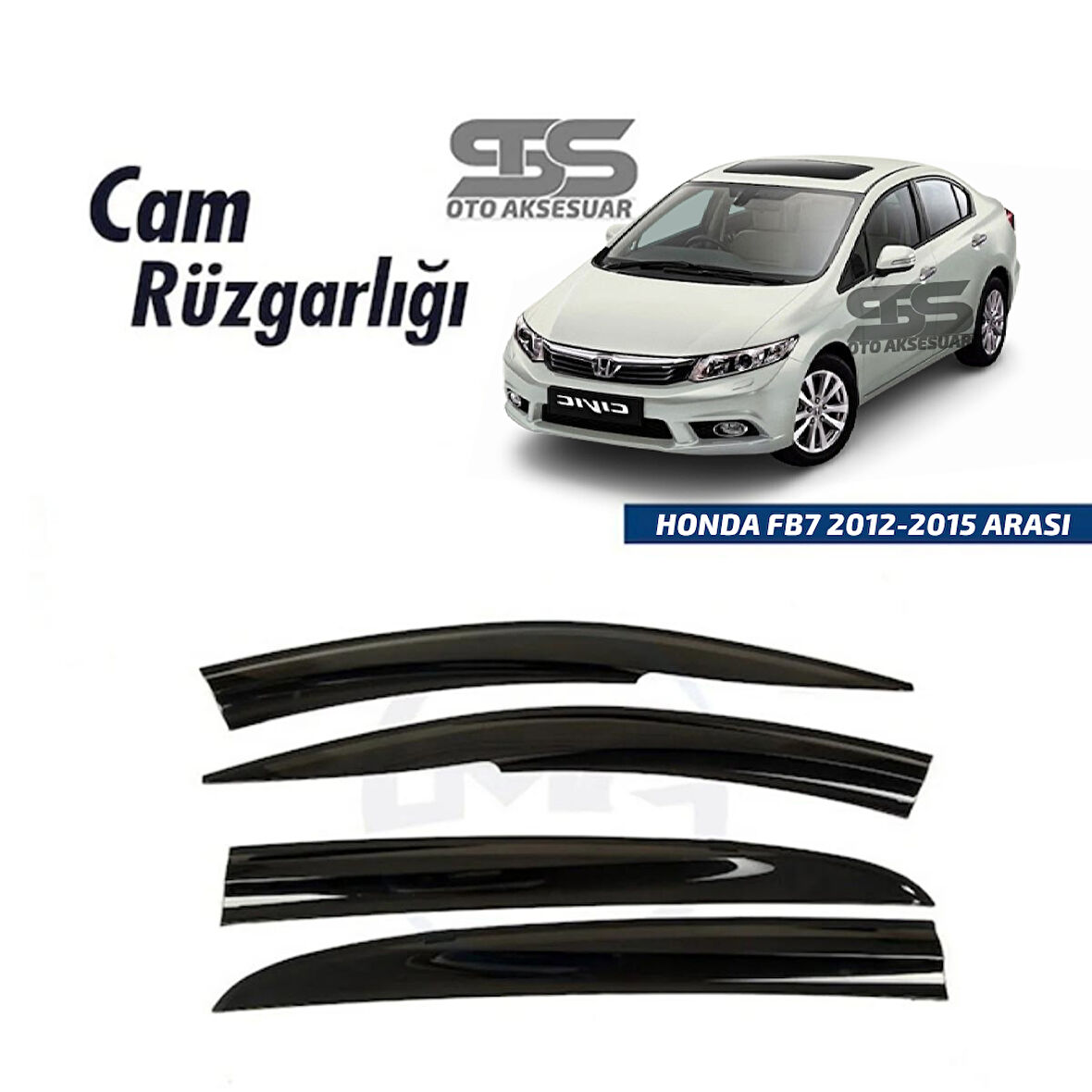 Cam Rüzgarlığı HONDA FB7 2012-2015 Arası Mügen Tip Piano Black