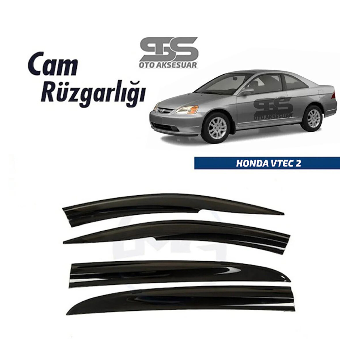 Cam Rüzgarlığı HONDA V-TEC 2 2001-2006 Arası Mügen Tip Piano Black