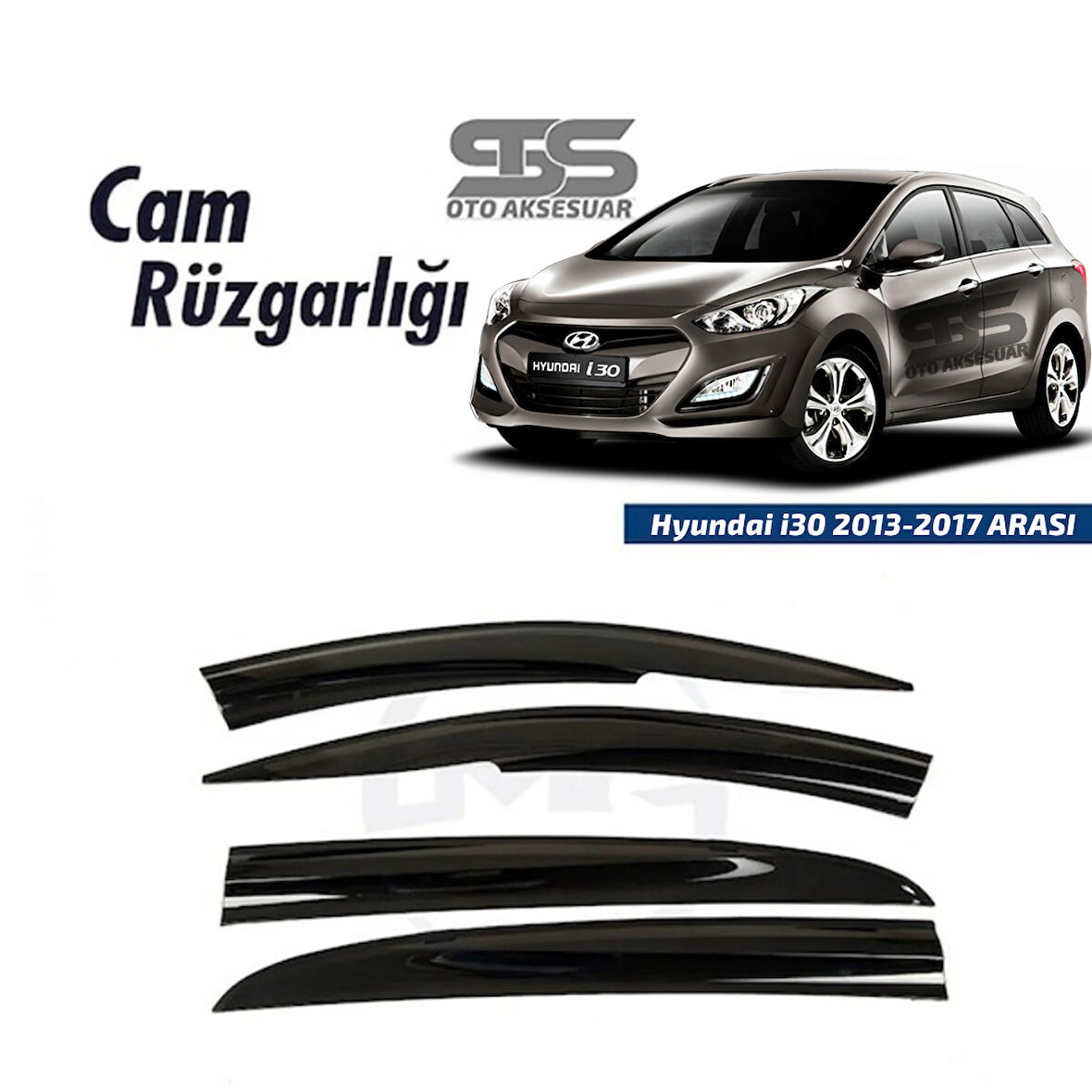 Cam Rüzgarlığı Hyundai  i30 2013-2017 Arası Mügen Tip Piano Black