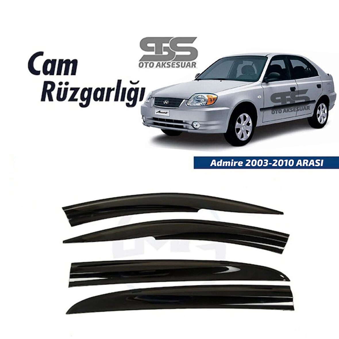 Cam Rüzgarlığı Hyundai Admire 2003-2010 Arası Mügen Tip Piano Black