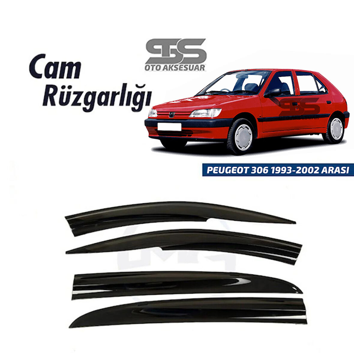 Cam Rüzgarlığı Peugeot 306 1993-2002 Arası Mügen Tip Piano Black