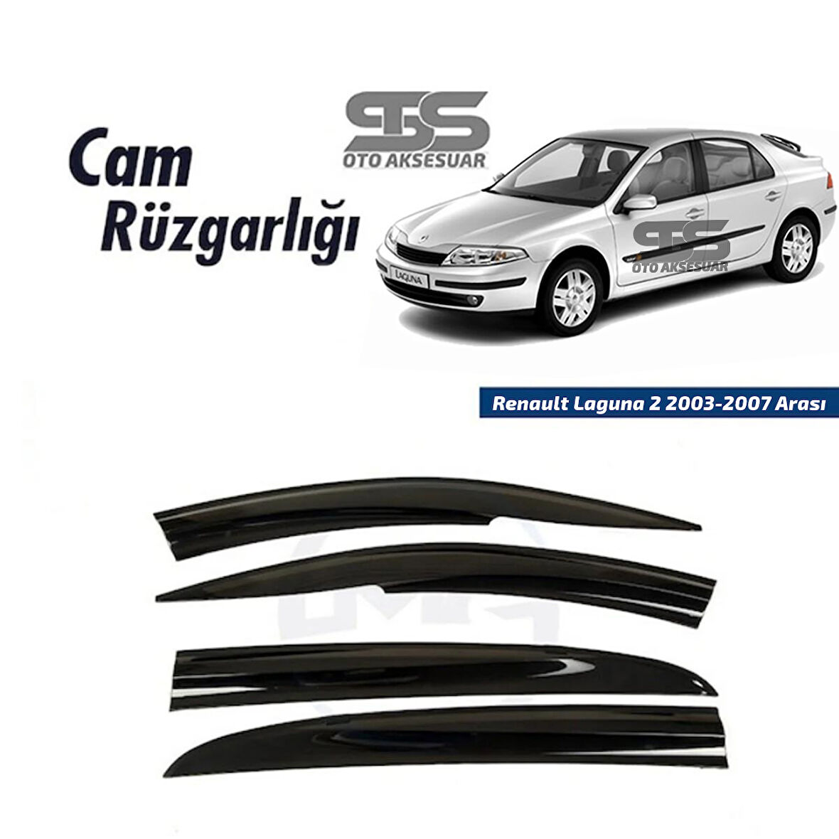 Cam Rüzgarlığı Renault Laguna 2 2003-2007 Sonrası Mügen Tip Piano Black